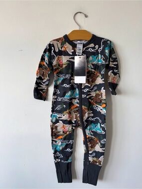 Bonds Black Printed Moana wondersuit size 0 (6-12m)